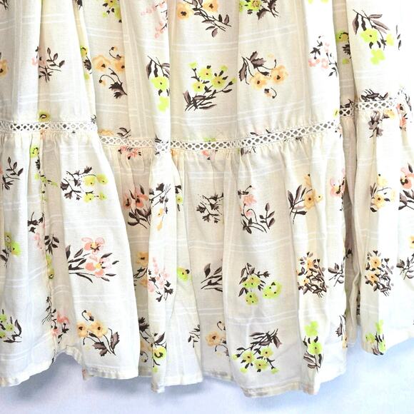 Urban Outfitters Yellow Floral Honey Tiered Mini Dress. Size Small. - Picture 5 of 10